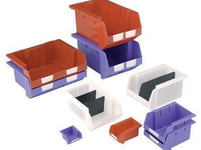 Storage Bin - Stack & Nest. H180 x W240 x D355mm. 9.7L Capacity. Blue. Pk of 10