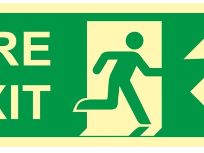 Fire Exit Directional Sign (Up Right) SC100