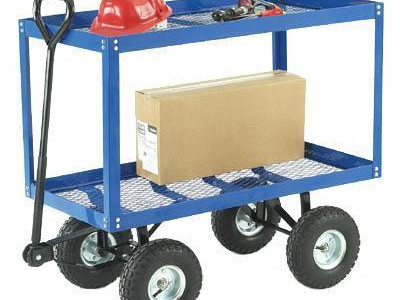 Mesh Turntable Truck with Two Shelves. 150kg Capacity