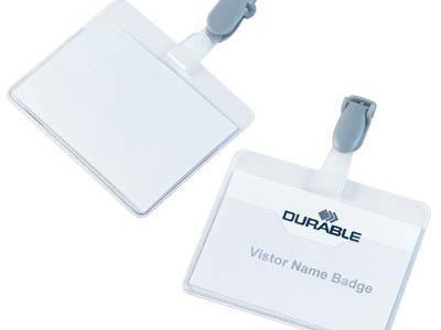 Visitor Badges - Hard PVC. Durable. H60 x W90mm. Pack of 25