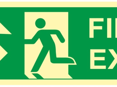 Fire Exit Directional Sign (Up Left) SC13
