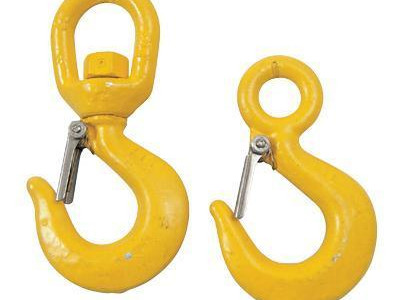 Alloy Swivel Rope Hook w Catch - Medium Duty. 700kg WLL - 8mm Rope Diameter
