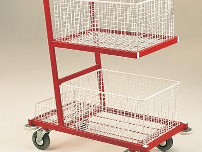 Service Trolley With White Coated Baskets. 150kg Capacity