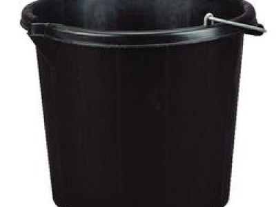 Bucket Plastic Black 3 Gallon (14 Litres)