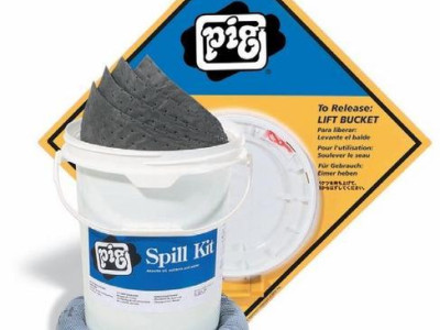 Spill Response Bucket Oil H450 x Dia360mm. 16.5L Absorption Capacity. Pig