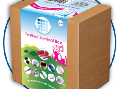 Shewee Festival Survival Box - Contains Essentials. Size Small (6/8)