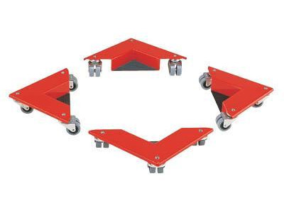 Set 4 Red Rolling Corners. 500kg Capacity per set. 3 Twin Castors
