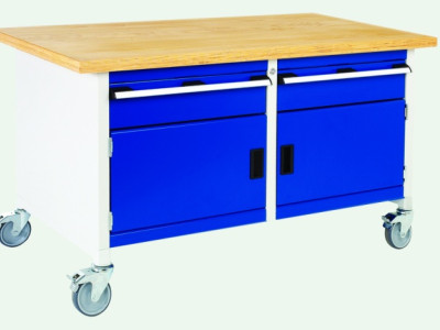 Mobile Storage Bench w 2 Drawers&2 Cupboards - Bott Multiplex. L1500xD750xH840mm