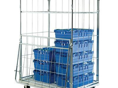 Jumbo Roll Container + 3 Sides + Half Hinged Side.