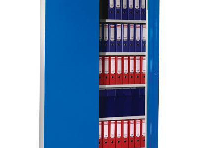 Flat-Pack Cupboard with 4 Shelves. H1950 x W1200 x D420mm. Blue Door