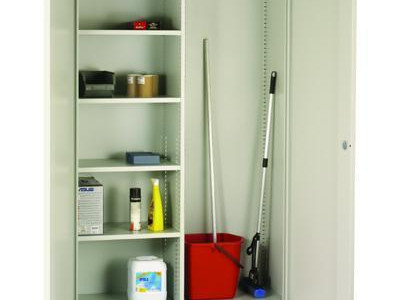 Large Volume Utility Cupboard - 4 Shelves. H1950 x W1200 x D450mm. Grey Door