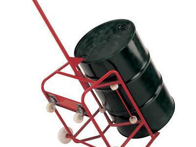 Drum Cradle With Roller/Swivel Wheels. Red