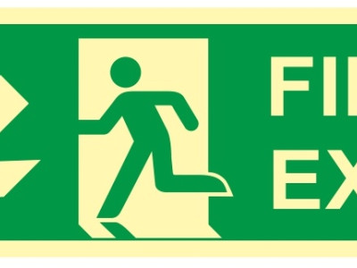 Fire Exit Directional Sign (Down Left) SC14 