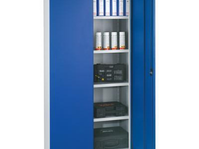 Flat-Pack Cupboard with 4 Shelves. H1950 x W915 x D420mm. Blue Door