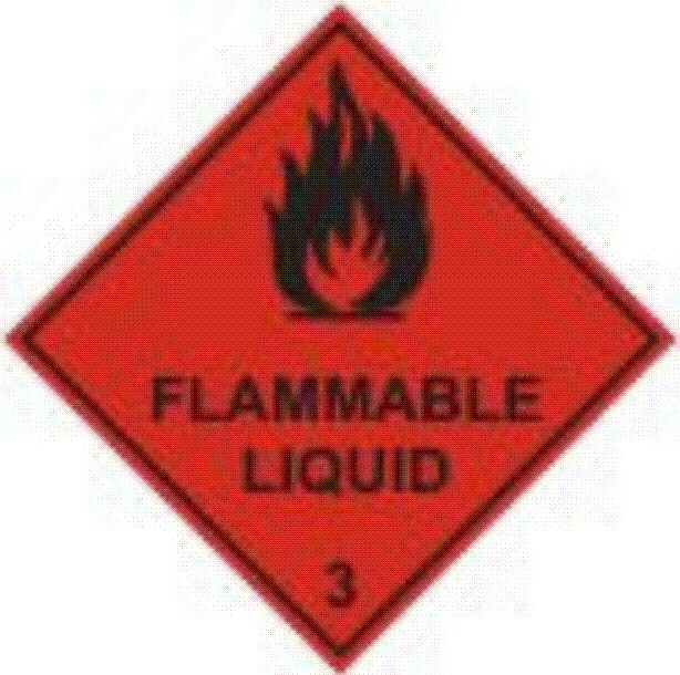 Craig International Class 3 Flammable Liquid Gas Hazard Label Self