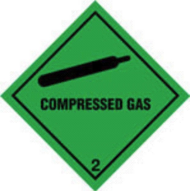 Craig International Class 2 Compressed Gas Hazard Label Self