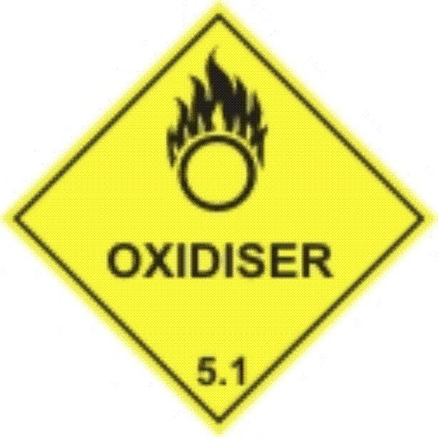Craig International Class 5 Oxidiser Hazard Label Self Adhesive 