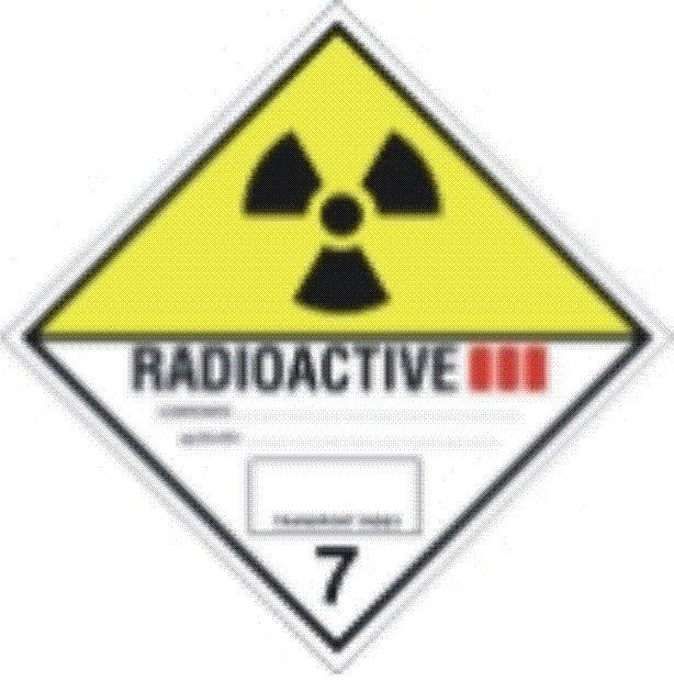 Craig International Class 7 Radioactive III Hazard Label Self Adhesive 100x100mm