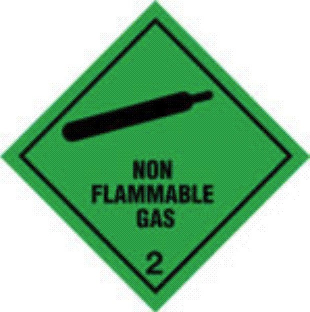 Craig International - Class 2 - Non Flammable Gas Hazard Label Self