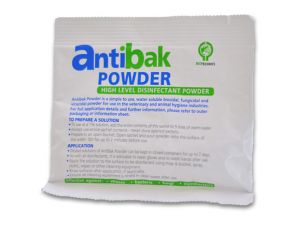 AntiBak Powder: High Level Disinfection & Decontamination Powder - 50g Sachets Case of 15