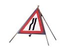 Traffic Sign - Triangle Folding. 750mm Base to Apex. Men At Work & End Plate