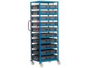 Mobile Container Rack C/W 2x5 Containers. O/A 1015 x 620 x 960mm