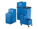 Folding Container - Heavy Duty. H220 x W400 x D300mm. Blue. 22L Capacity