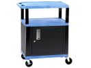 Shelf Trolley With Cupboard - Blue. L610 x W457 x D864mm. 90kg Capacity