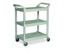Plastic Trolley - Rubbermaid. 3 Shelves.  Open End. 90kg Capacity